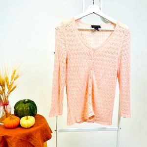 Ann Taylor Factory Pink Woven Cardigan | Size M